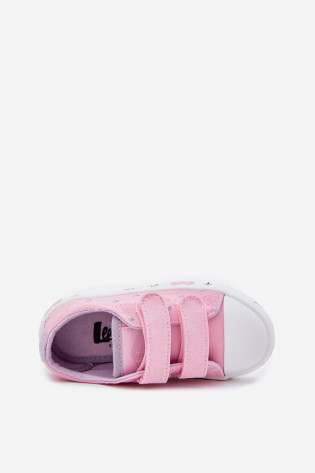 Lee Cooper mergaitiški sportbačiai su Velcro juostele LCW-25-02-3265K rožiniai