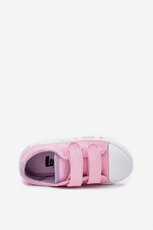 Lee Cooper mergaitiški sportbačiai su Velcro juostele LCW-25-02-3265K rožiniai