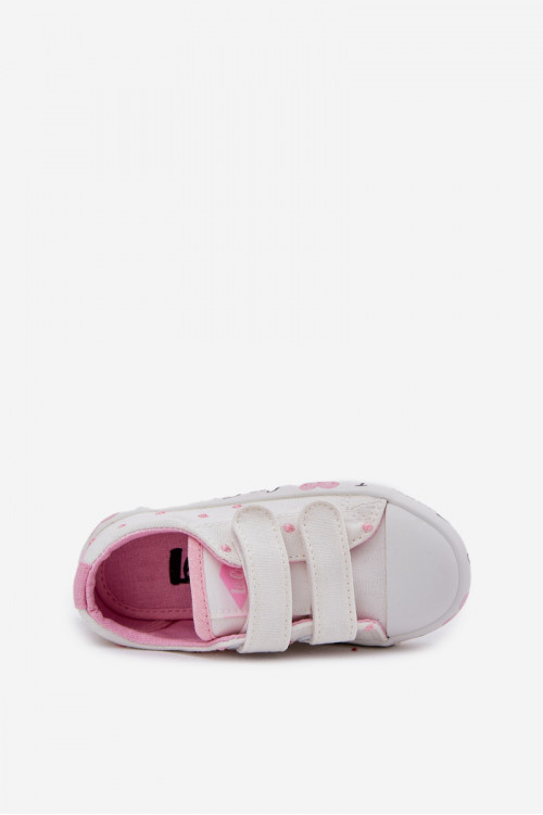 Lee Cooper mergaitiški sportbačiai su Velcro juostele LCW-25-02-3264K balti