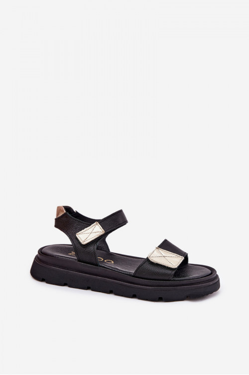 Zazoo 40443 moteriškos odinės platforminės basutės, juodos
