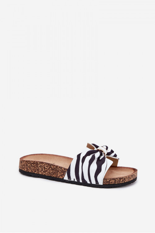 Moteriškos „Zebra Mevuna“ kamštinės platformos šlepetės