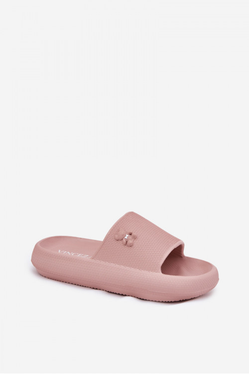 Moteriškos putplasčio šlepetės ant platformos su meškiuku Vinceza 75210 Pink