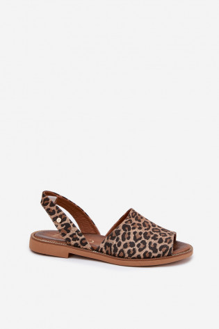 „Zazoo 40327“ leopardo odiniai užsegami sandalai 2