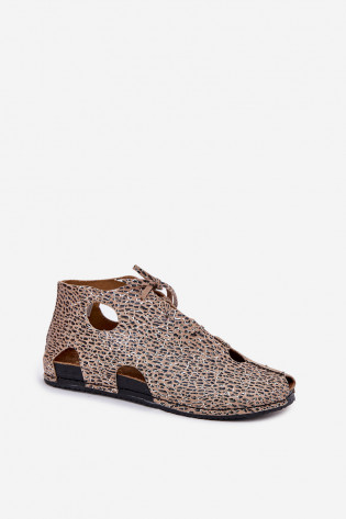 Maciejka 03426-49 leopardo rašto odiniai aulinukai iki kulkšnių 2