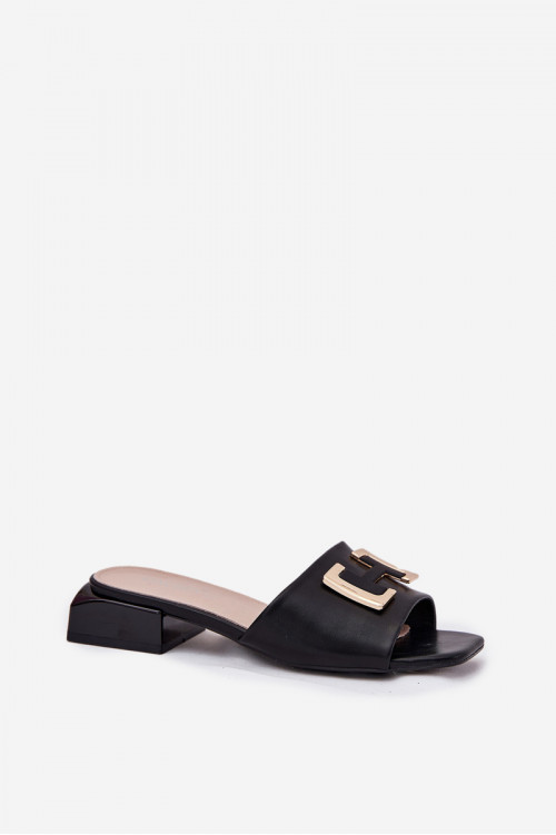 Elegantiškos moteriškos šlepetės su auksinėmis detalėmis Vinceza 62229 Black