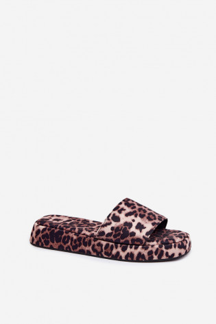 Dovasse moteriškos leopardo rašto platforminės šlepetės 2