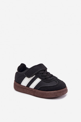 Vaikiški sportbačiai su lipdukais ant velcro, juodi, Adelina