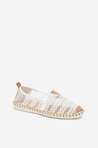 Moteriškos nėriniuotos espadrilės su tinkleliu, baltos spalvos Faylira 2