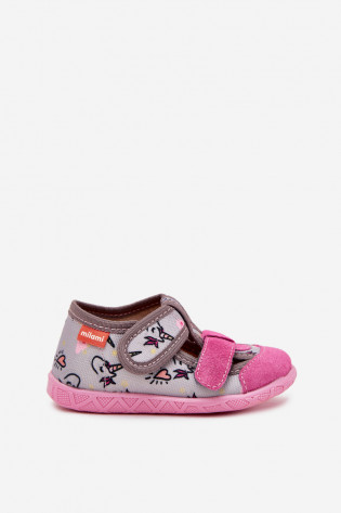 „Milami“ vaikiškos šlepetės su lipdukais ir vienaragiais, pilkos ir rožinės spalvos, „Reathiana“