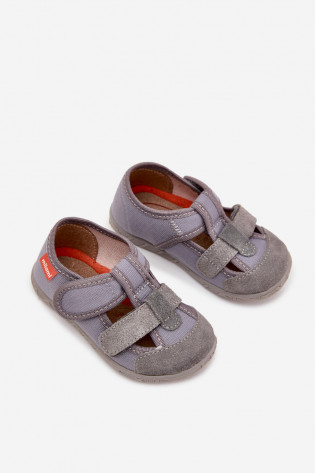 Milami vaikiškos šlepetės su velcro užsegimu, pilkos, Reathiana 2