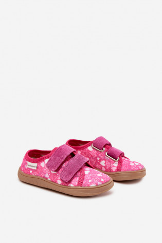 Milami Fuchsia Saphira basos šlepetės mergaitėms su širdelėmis 2