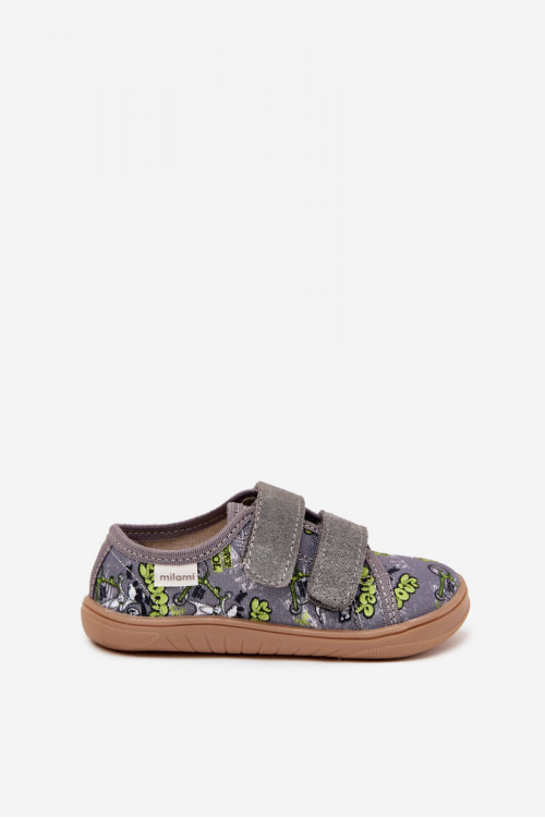 Barefoot berniukiškos šlepetės su Miles Graphic Gray Saphira