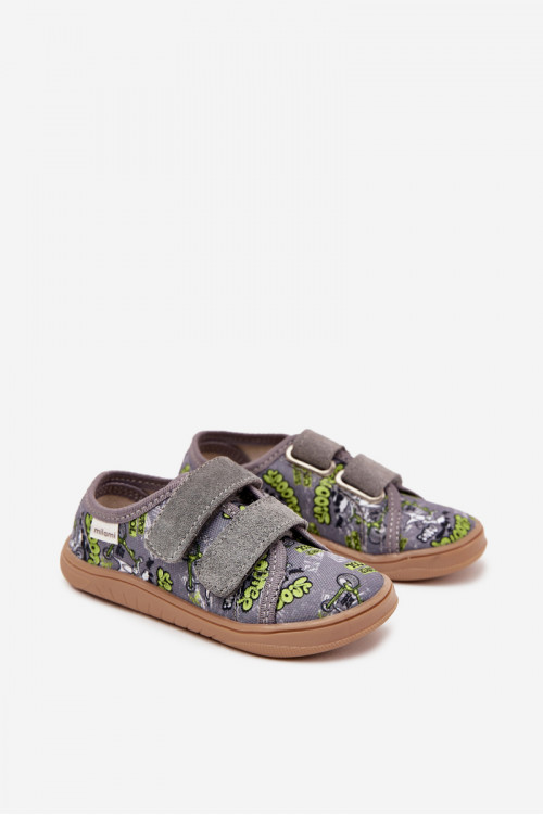 Barefoot berniukiškos šlepetės su Miles Graphic Gray Saphira