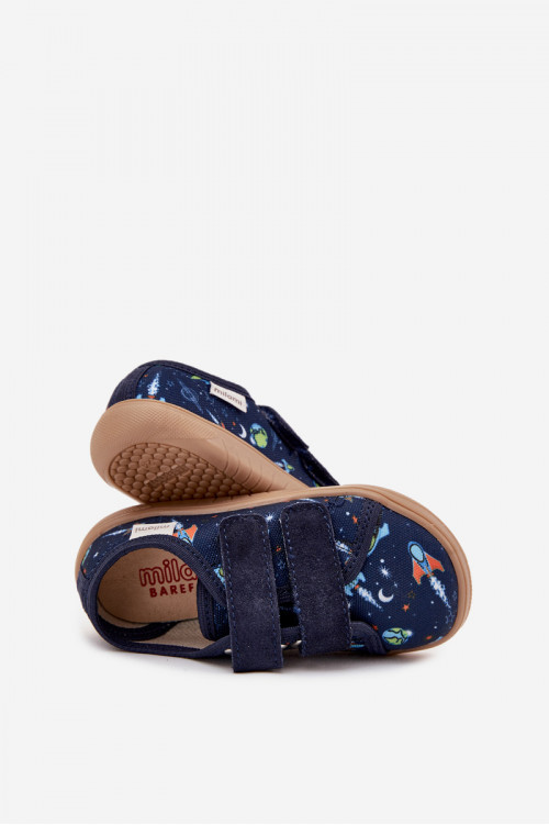 Barefoot berniukiškos šlepetės Kosmos Milami tamsiai mėlynos Saphira