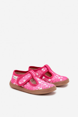 Milami Fuchsia Talirae basos šlepetės mergaitėms su širdelėmis lipdukais 2