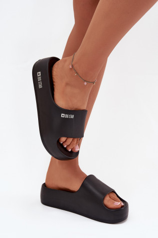 Moteriškos putplasčio šlepetės su didele platforma „Big Star SS274721 Black“