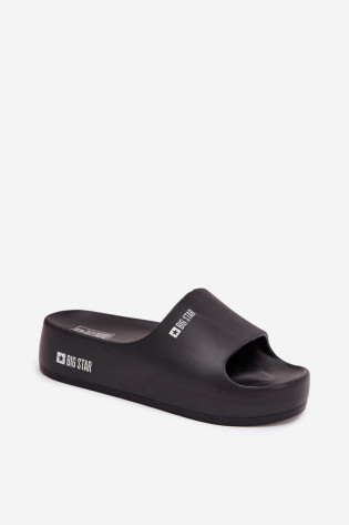 Moteriškos putplasčio šlepetės su didele platforma „Big Star SS274721 Black“ 2