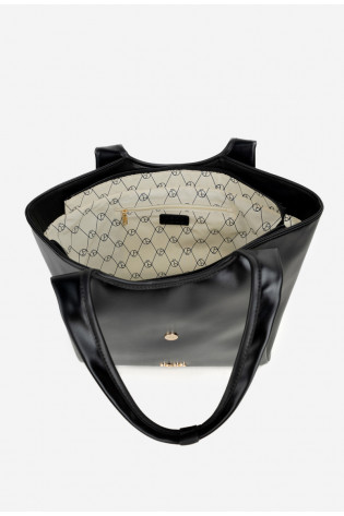 NOBO BAG6010-020 juodas pirkinių krepšys su sagtimi 2
