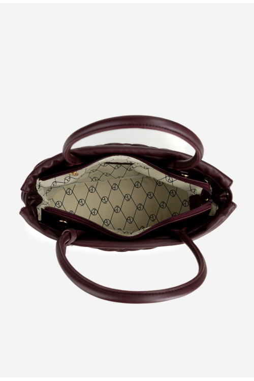 NOBO BAG5940-005 Burgundiško vyno spalvos pirkinių krepšys