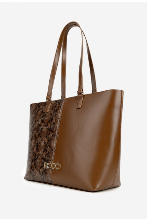 NOBO BAG5740-M17 gyvūnų rašto pirkinių krepšys rudas