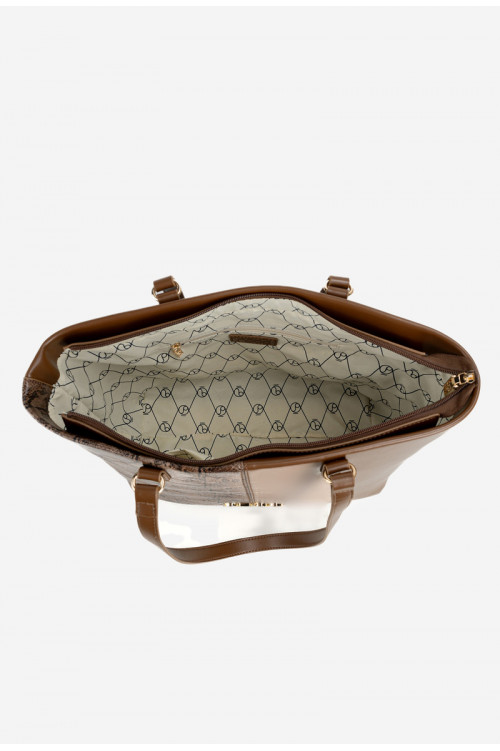 NOBO BAG5740-M17 gyvūnų rašto pirkinių krepšys rudas