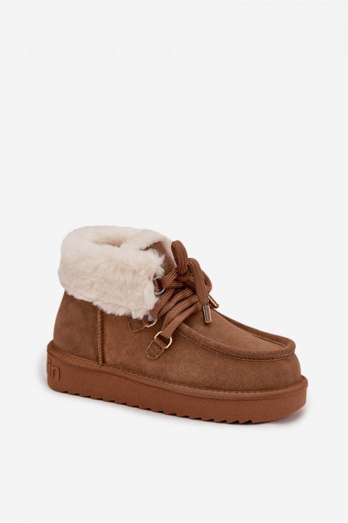 Moteriški sniego batai iš natūralios zomšos D.Franklin DFSH375006 Camel spalvos