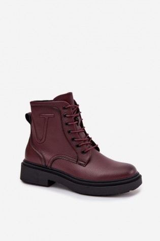 Sergio Leone BT25248-S bordo spalvos moteriški pašiltinti natūralios odos aulinukai iki kulkšnių 2