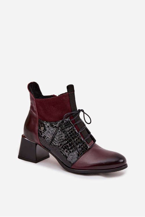 Zazoo 60503 bordo spalvos odiniai aulinukai su kulnais