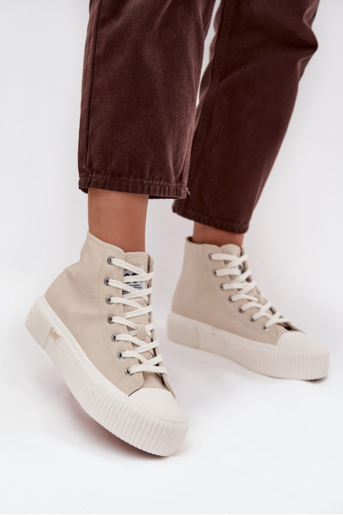Moteriški platforminiai sportbačiai LEE 50253002.35E ISLA WOMEN MID smėlio spalvos