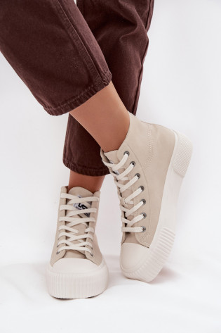 Moteriški platforminiai sportbačiai LEE 50253002.35E ISLA WOMEN MID smėlio spalvos