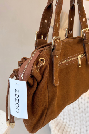 Ovelia Camel spalvos zomšos odos rankinė 2