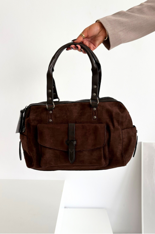 Šokoladinis Gressa Eco-Suede maišelis