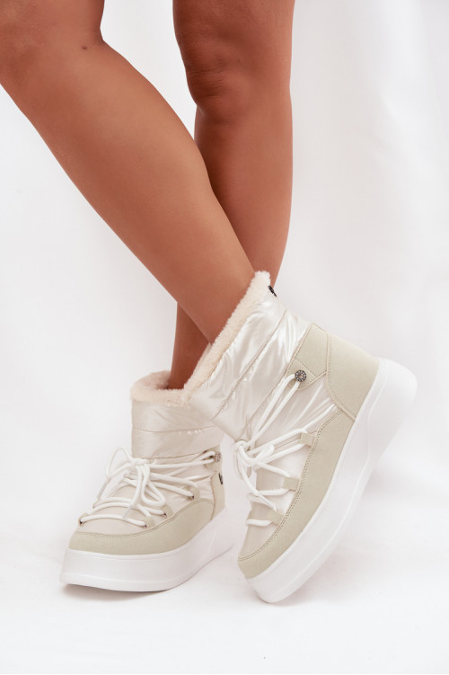 Lee Cooper moteriški platforminiai sniego batai LCJ-25-03-3815 balti