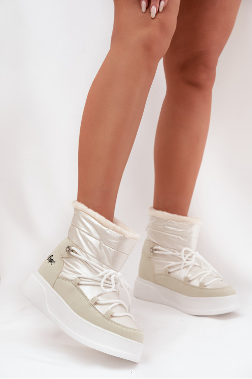 Lee Cooper moteriški platforminiai sniego batai LCJ-25-03-3815 balti