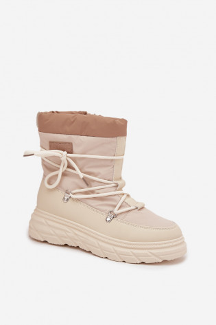 Lee Cooper LCJ-25-44-3931 smėlio spalvos moteriški sniego batai su užtrauktuku 2