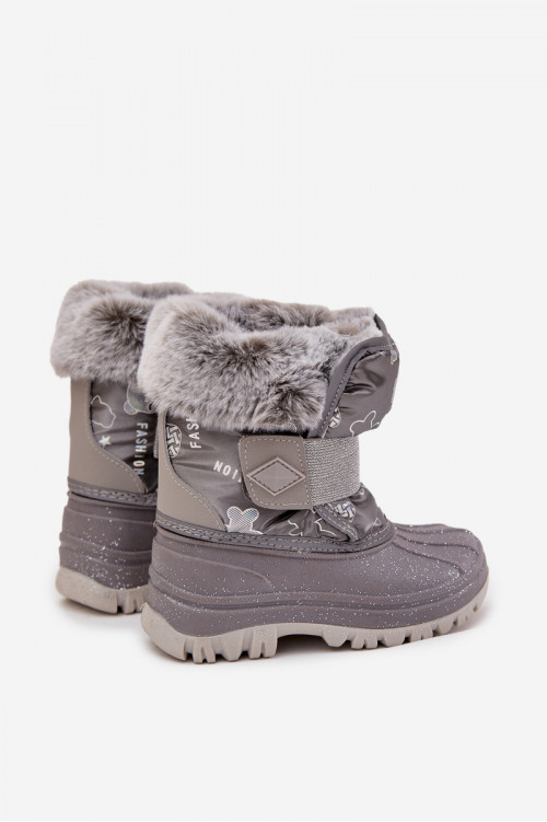 Lee Cooper LCJ-25-10-3788 pilki vaikiški sniego batai su kailiu ir lipnia juosta