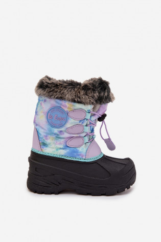 Lee Cooper LCJ-25-10-3778 violetiniai mergaitiški sniego batai su kailiu ir rankogaliais