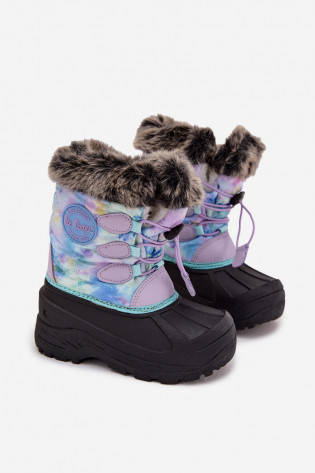 Lee Cooper LCJ-25-10-3778 violetiniai mergaitiški sniego batai su kailiu ir rankogaliais 2