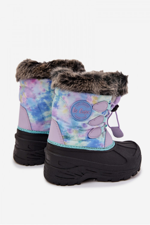 Lee Cooper LCJ-25-10-3778 violetiniai mergaitiški sniego batai su kailiu ir rankogaliais