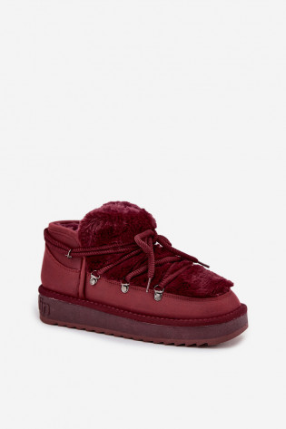 D.Franklin DFSH370011 bordo spalvos žema platforma sniego batai su kailiu 2