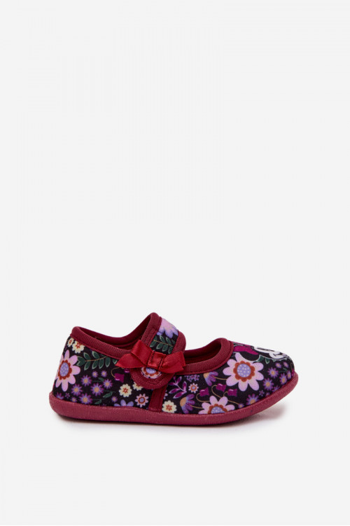 Šlepetės mergaitėms su balerina MINNIE MOUSE Burgundiško vyno Nomi