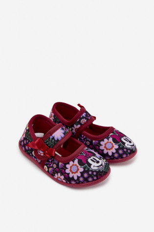 Šlepetės mergaitėms su balerina MINNIE MOUSE Burgundiško vyno Nomi 2