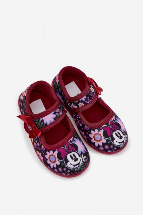 Šlepetės mergaitėms su balerina MINNIE MOUSE Burgundiško vyno Nomi