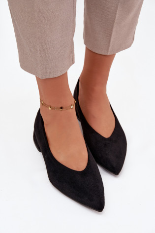 Juodi „Karielle Eco Suede“ bateliai su blokiniu kulnu