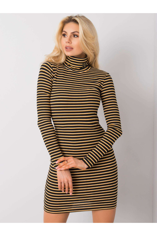Suknelė-288-SK-S0004.69P-juoda ir geltona