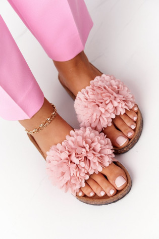 Šlepetės ant kamštienos pado Pink Flowerbomb