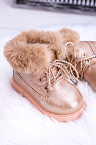 Šilti vaikiški batukai Trappers Pink Gold Fobos