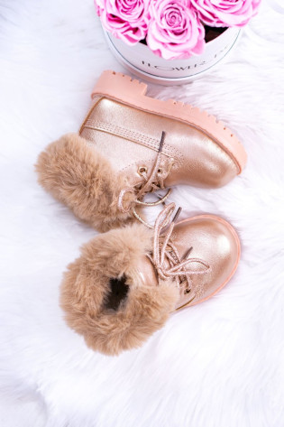 Šilti vaikiški batukai Trappers Pink Gold Fobos 2