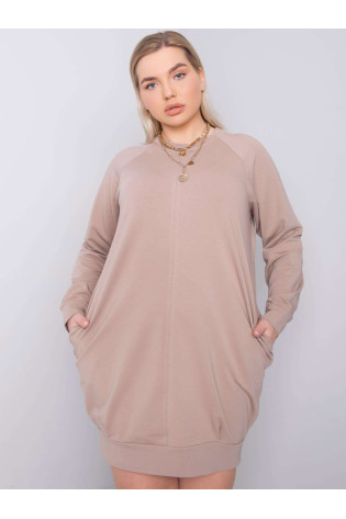 Suknelė-RV-SK-6296.99-tamsiai smėlio spalvos