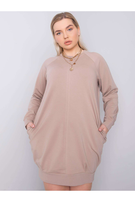 Suknelė-RV-SK-6296.99-tamsiai smėlio spalvos